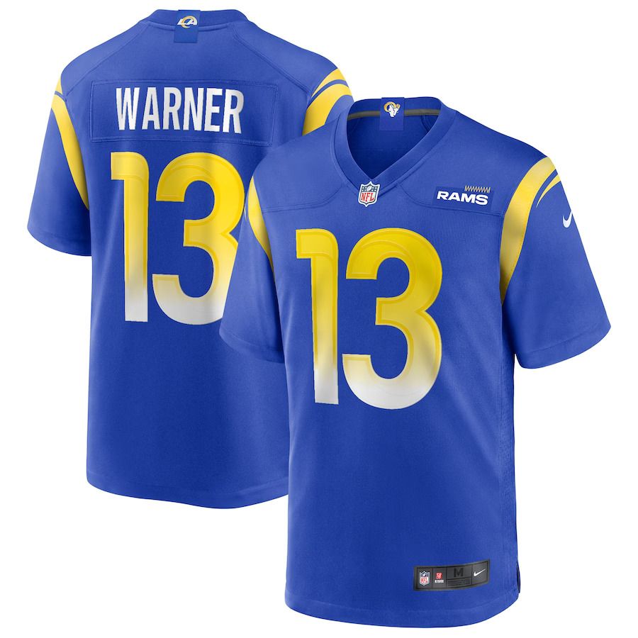 Men Los Angeles Rams #13 Kurt Warner Nike Royal Game Retired Player NFL Jersey